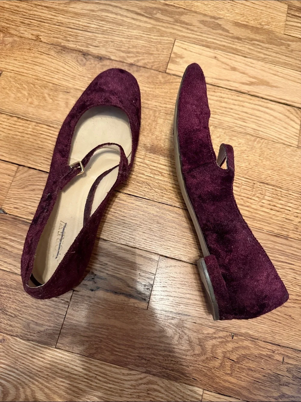 J. Crew Suede Mary Jane Flats in Berry